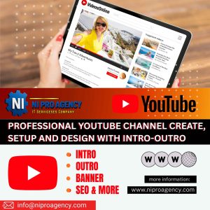 Youtube business account create setup and design with intro outro.