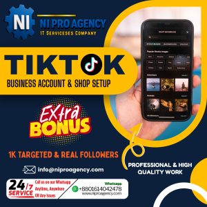 Tiktok business account and Tiktok shop create setup and design